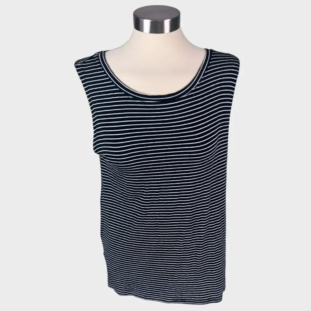 Old Navy Womens Medium Black White Stripe Sleeveless Tank Top